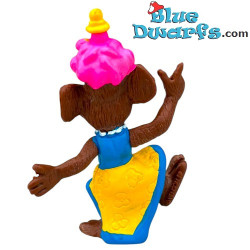Rizzo the Rat dancing and wearing a two-tone dress and a pink hat - Muppet Show - Miniland - 5,5 cm