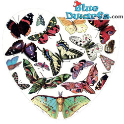 Butterflies, Heart Shaped Paper Weight - Adolphe Philippe Millot Art Collection - Parastone - 8 x 2 cm