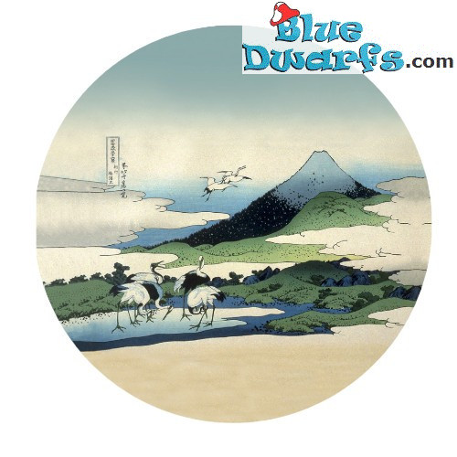 Kraniche, runder Briefbeschwerer – Katsushika Hokusai Kunstkollektion – Parastone – 8 x 3,5 cm