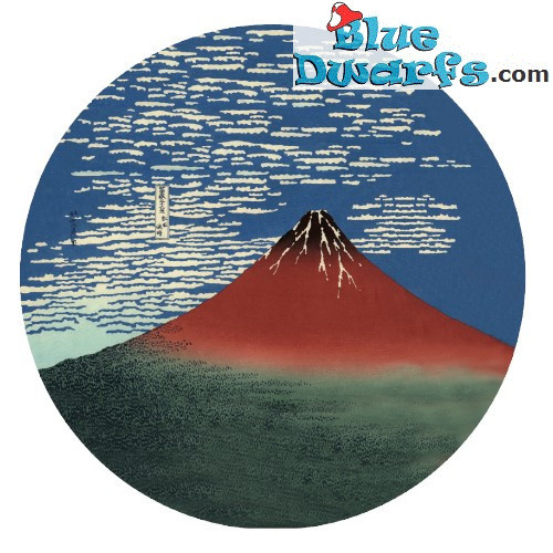 Rode Fuji, ronde presse-papier – Katsushika Hokusai Kunstcollectie – Parastone – 8 x 3,5 cm