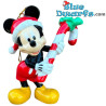 Micky Maus mit Zuckerstange – Micky & Freunde – Disney 3D-Christbaumanhänger – Polyresin – 9 × 6 cm