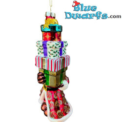Mickey with a Pile of Presents – Mickey & Friends – Disney Christmas Glass Tree Ornament – 18 x 9,5 cm