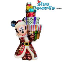 Mickey met een Stapel Cadeaus – Mickey & Friends – Disney Glazen Kerstboomornament– 18 x 9,5 cm
