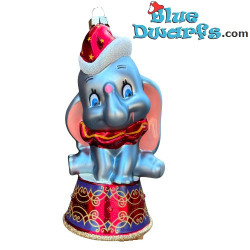Glanzende Dumbo met Kerstmuts – Disney Glazen Kerstboomornament –15 cm