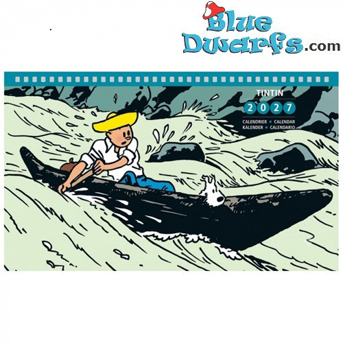 2027 Desktop Calendar Tintin along the water - Tintinimaginatio - 21 x 12,5 cm