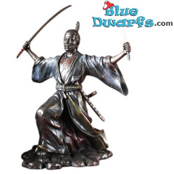 Samurai with Two Swords - Samurai in Combat Statues Collection - Bronze Art - Parastone - 23 cm