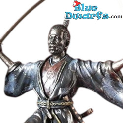 Samurai mit Zwei Schwertern - Sammlung Kampf-Samurai-Statuen - Bronze Art - Parastone - 23 cm