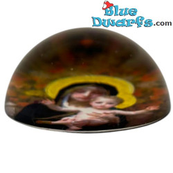 Vierge avec Jésus Presse-papiers Rond - Collection d'Art William-Adolphe Bouguereau - Parastone - 8 x 3,5 cm