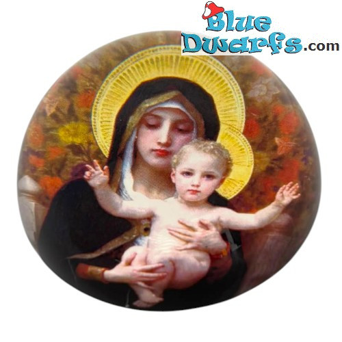 Maagd met Jezus Ronde Presse-papier - William-Adolphe Bouguereau Kunstcollectie - Parastone - 8 x 3,5 cm