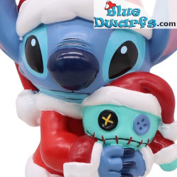 Stitch con traje de Papá Noel y Scrump – Lilo & Stitch – Estatua 3D Disney de Navidad – Polirresina – XL – 140 cm