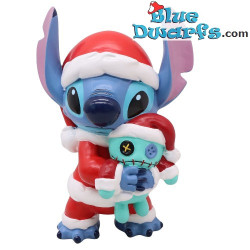 Stitch con traje de Papá Noel y Scrump – Lilo & Stitch – Estatua 3D Disney de Navidad – Polirresina – XL – 140 cm
