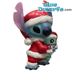 Stitch con traje de Papá Noel y Scrump – Lilo & Stitch – Estatua 3D Disney de Navidad – Polirresina – XL – 140 cm