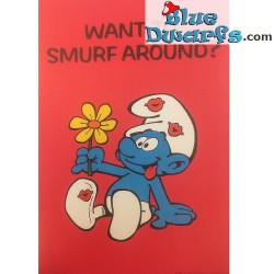 Smurf Poster "Want to smurf around?" NR. 7614 (49x34 cm/ 1981)