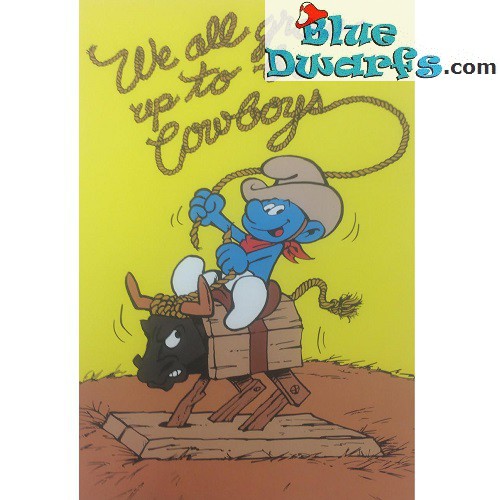 Smurf Poster "We all grow up to be Cowboys " NR. 7617 (49x34 cm/ 1981)
