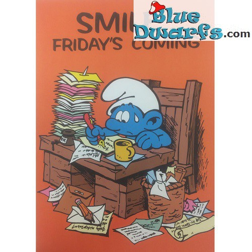 Smurfenposter "Smile friday's is coming" NR. 7606 (49x34 cm/ 1981)