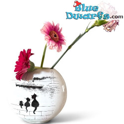 Oval Vase Dubout – The Trio - Dubout Cat - Parastone - 15 cm