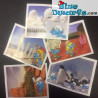 5x Schlumpf Aufkleber *I Puffi Girotondo nel mondo* (+/- 6,5 x 5cm)