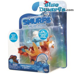 Clumsy smurf and Spitfire (Smurfs 3: The lost village) *Jakks Pacific *