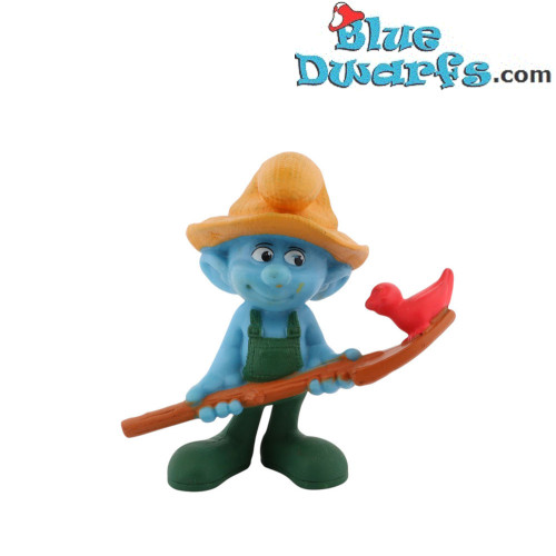 Schtroumpf Paysan avec petit oiseau - Figurine en plastique - McDonald’s Happy Meal (2011) - 8 cm