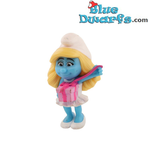 Schtroumpfette avec cadeau - Figurine en plastique - McDonald’s Happy Meal (2013) - 8 cm
