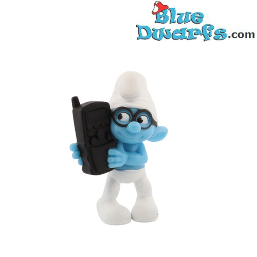 Brainy smurf with phone - Plastic figure - McDonald’s Happy Meal (2011) - 8 cm