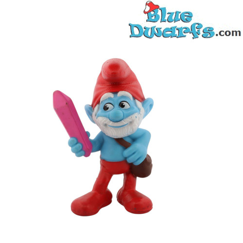 Papá pitufo con cristal - Figura de plástico - McDonald’s Happy Meal (2013) - 8 cm