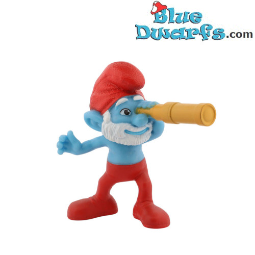 Papa smurf with telescope - Plastic figure - McDonald’s Happy Meal (2011) - 8 cm