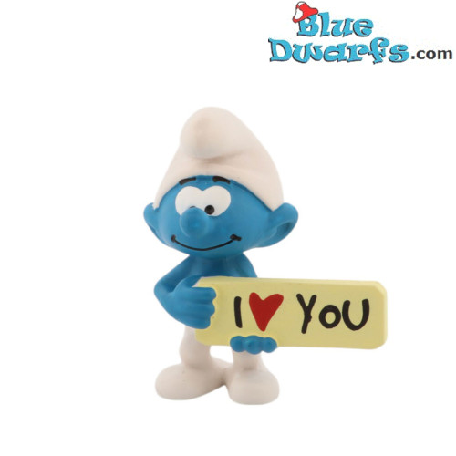 20823: Schlumpf mit Schild: "I Love You" (2020) - Schleich - 5.5cm